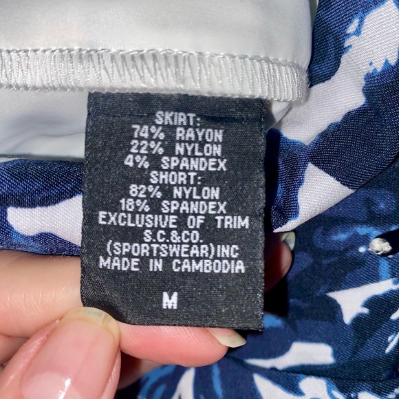 S.C & CO Blue Mini Pencil Skort for Casual Resort Wear - Picture 7 of 8